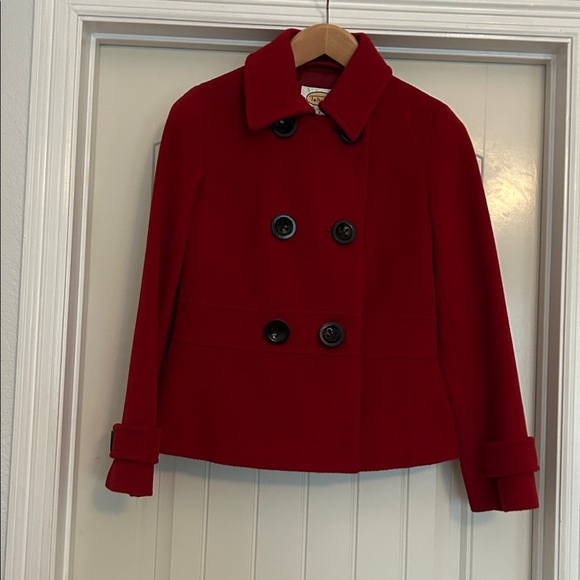 Talbots Red Wool blend Double-breasted coat. Size 8 - Picture 8 of 9